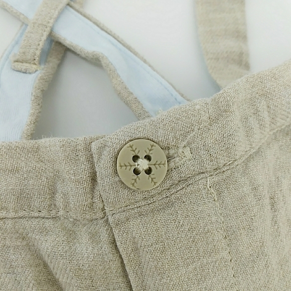 Janie and Jack Layette Khaki Suspenders Jumper Jumpsuit 100% Cotton 0-3 Months - Picture 6 of 9